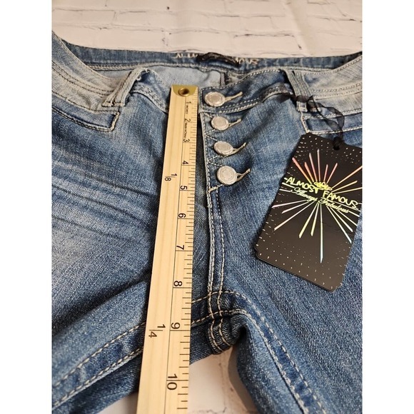 NEW Almost Famous 13 Low Rise Flared Jeans Distressed Button Fly Pockets - Picture 16 of 16